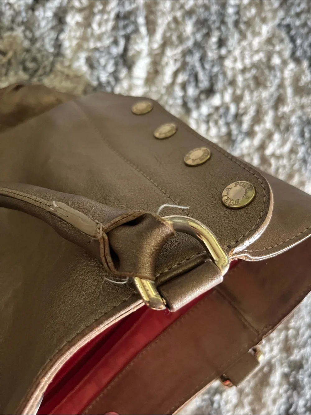 FURLA bronze Leather handbag
